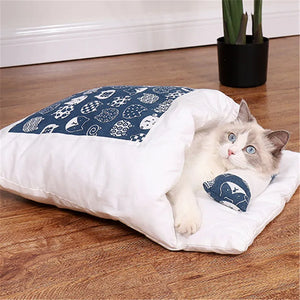 Japanese Cat Sleeping Winter Removable Pet Bed House