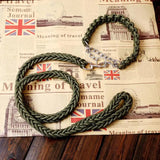 Double Strand Rope Large Metal P Chain Buckle National Color Pet Rope Collar Set For Big Dogs