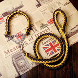Double Strand Rope Large Metal P Chain Buckle National Color Pet Rope Collar Set For Big Dogs