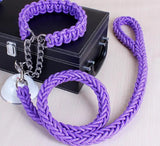 Double Strand Rope Large Metal P Chain Buckle National Color Pet Rope Collar Set For Big Dogs