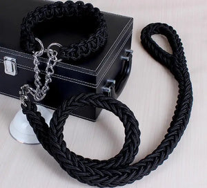 Double Strand Rope Large Metal P Chain Buckle National Color Pet Rope Collar Set For Big Dogs