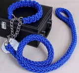 Double Strand Rope Large Metal P Chain Buckle National Color Pet Rope Collar Set For Big Dogs