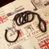 Double Strand Rope Large Metal P Chain Buckle National Color Pet Rope Collar Set For Big Dogs