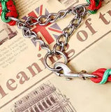 Double Strand Rope Large Metal P Chain Buckle National Color Pet Rope Collar Set For Big Dogs