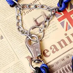 Double Strand Rope Large Metal P Chain Buckle National Color Pet Rope Collar Set For Big Dogs