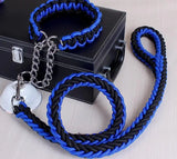 Double Strand Rope Large Metal P Chain Buckle National Color Pet Rope Collar Set For Big Dogs