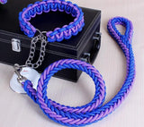 Double Strand Rope Large Metal P Chain Buckle National Color Pet Rope Collar Set For Big Dogs