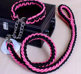 Double Strand Rope Large Metal P Chain Buckle National Color Pet Rope Collar Set For Big Dogs