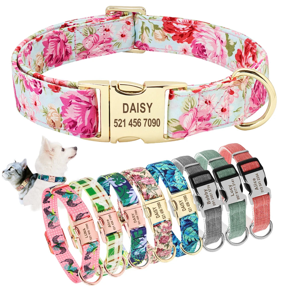 Dog Collar Personalized Collar Engraved Puppy Cat ID Tag Nameplate Collars For Dogs
