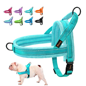 Warm Dog Harness Vest Winter Dog Soft Padded Pet Training Vests Adjustable Bulldog Pug