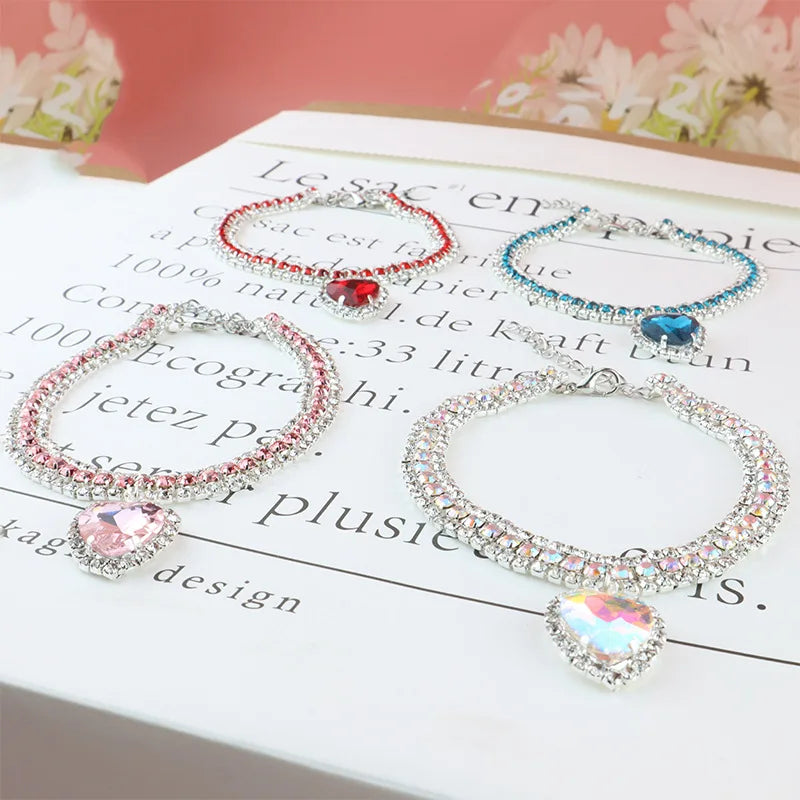 cute luxury pet collar pet collar love pendant supplies kitten collar cat necklace