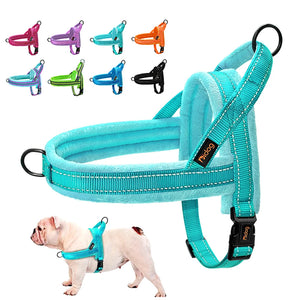 Warm Dog Harness Vest Winter Dog Soft Padded Pet Training Vests Adjustable Bulldog Pug